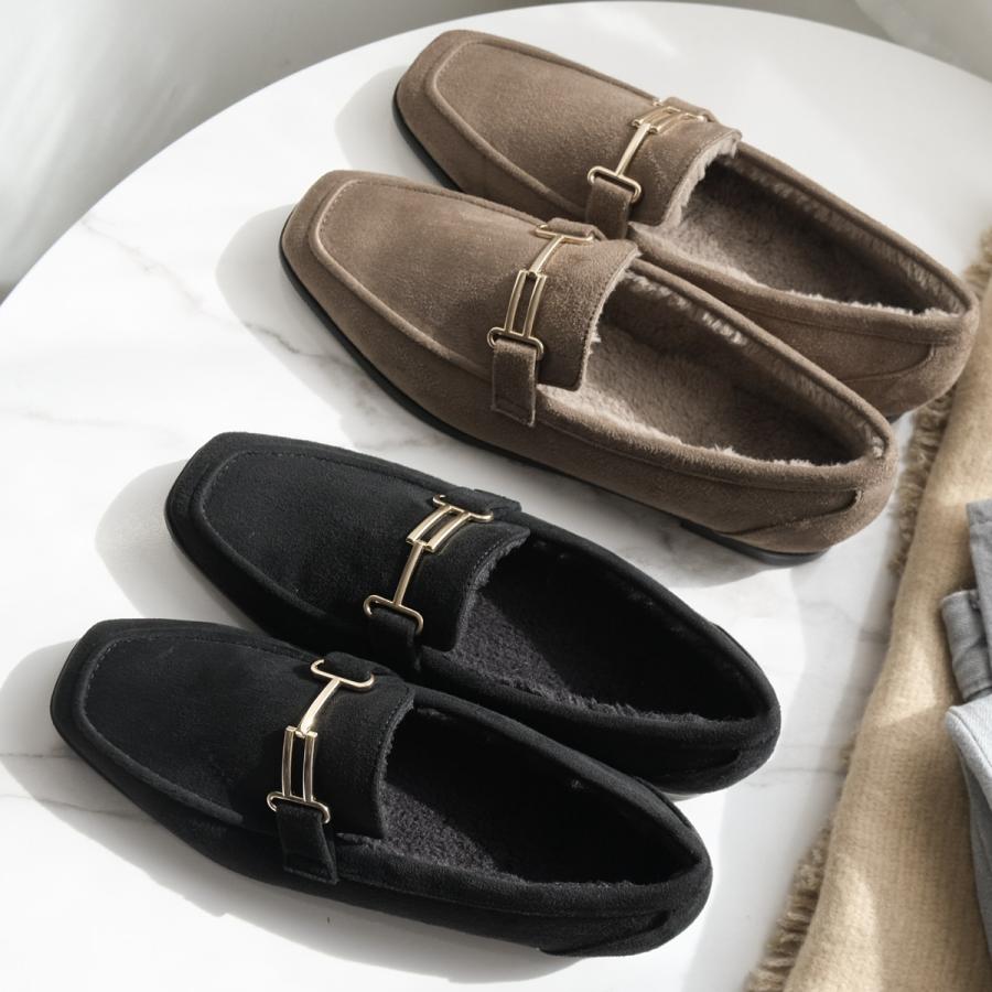 AmiAmi（アミアミ） ローファー レディース ボア 通勤 暖かい ファー