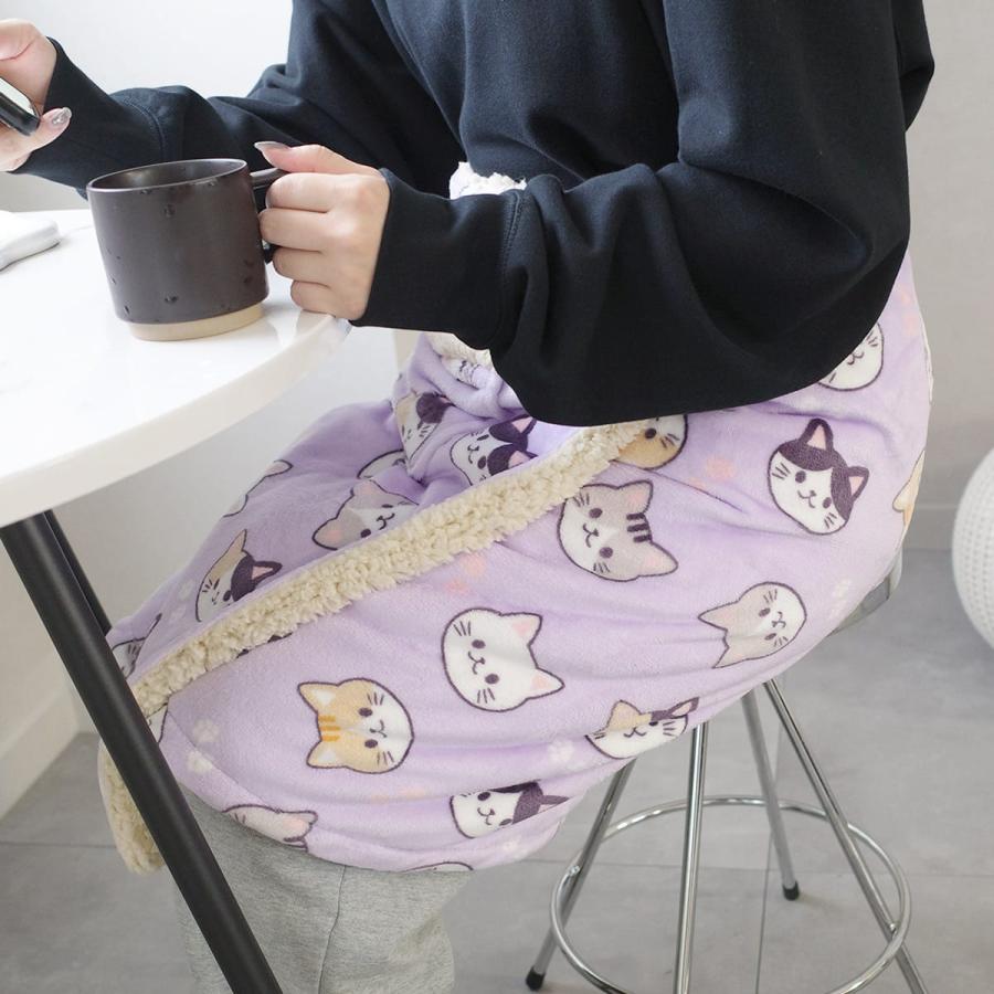 ひざ掛け 膝掛け ブランケット 暖かい ボア 可愛い 裏ボア ポンチョ