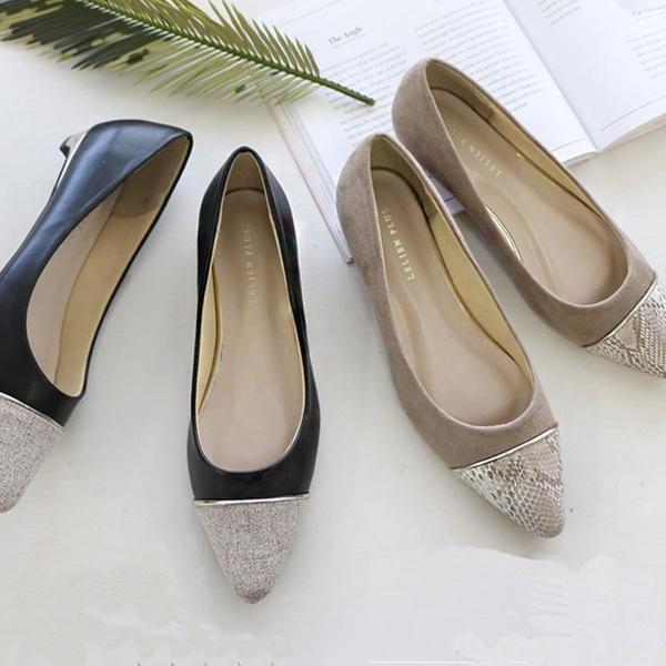 バイカラーフラットパンプス レディース ポインテッドトゥ ローヒール ルリアンプラス Ts2454 Edie 通販 Yahoo ショッピング