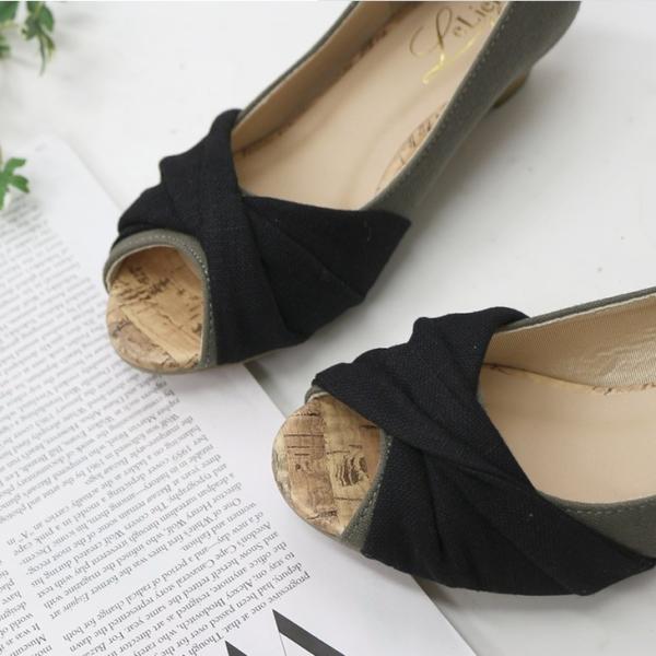 オープントゥウエッジパンプス レディース靴 サンダル パンプス : EDIE