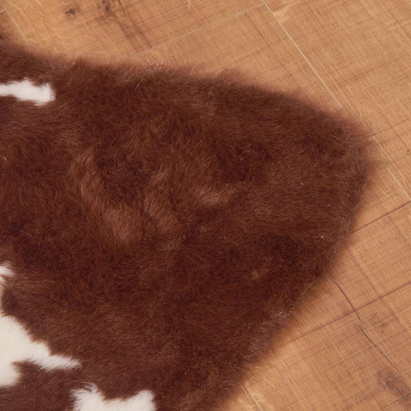牛革ラグ 約220cm x 180cm ブラウン Amazon | NativeSkins オーバーサイズ フェイクカウハイドラグ