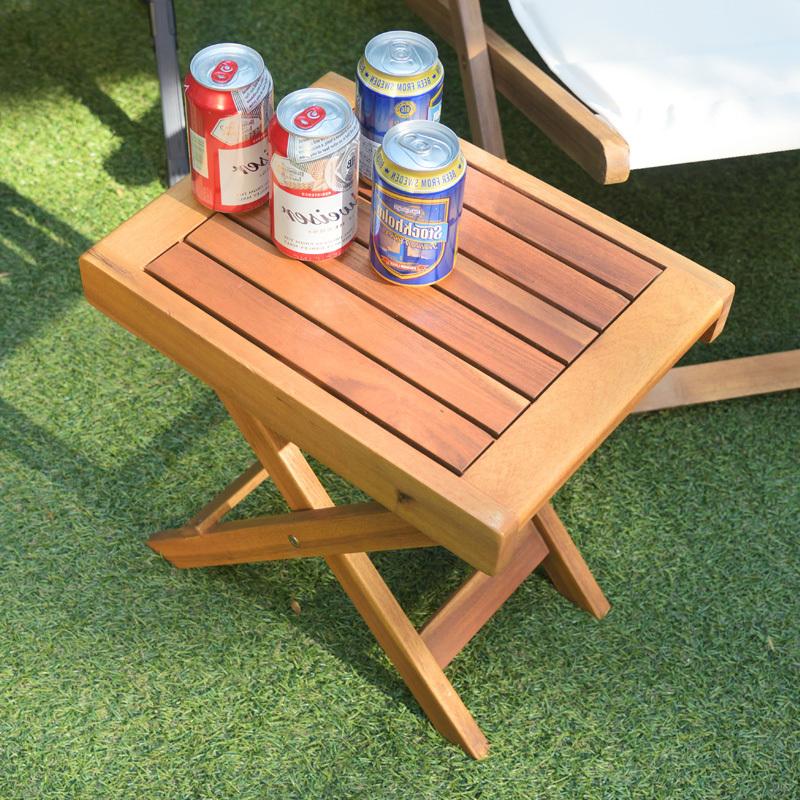 サイドテーブル 折りたたみ ガーデンテーブル 無垢材 アジアン