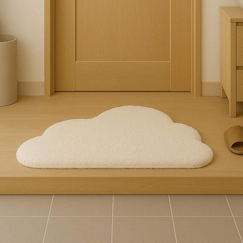 バスマット 速乾 雲型 アイボリー 45×75cm 吸水速乾 キッチン 玄関マット 洗える マイクロファイバー 滑り止め付き アクセントラグ 雲形 |  | 03
