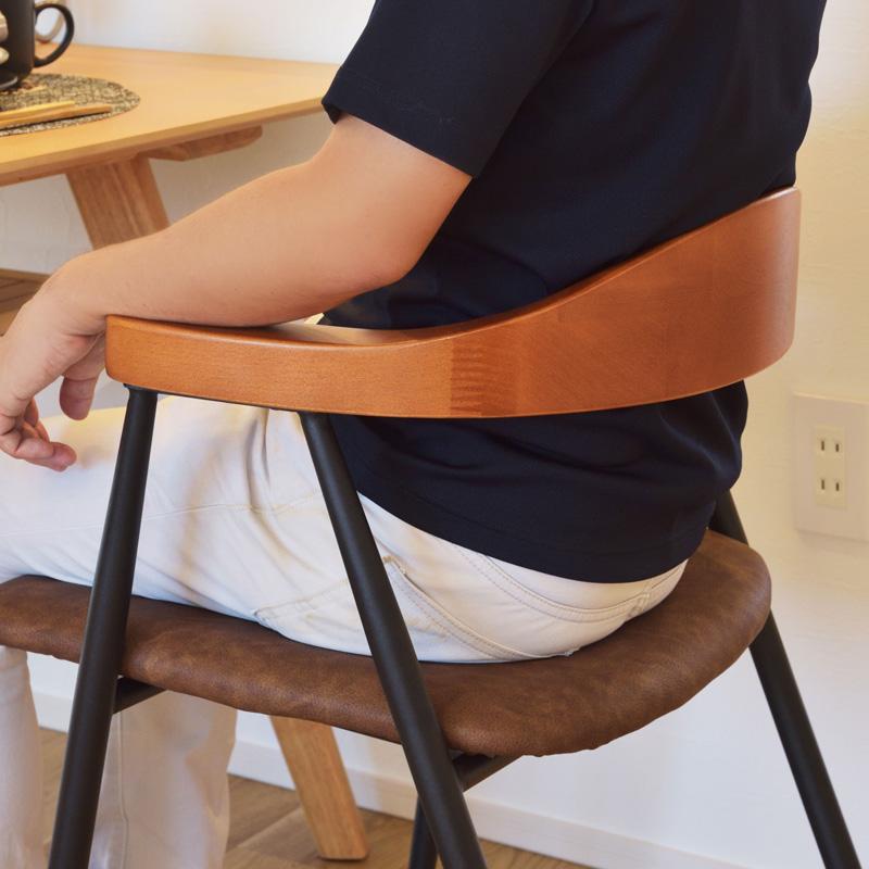 日本製アンティーク】洋風ダイニングチェア・ビンテージ・天然木・肘付