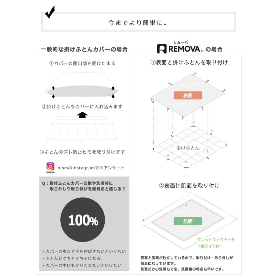 掛けふとんカバー シングル 掛け布団カバー 布団カバー 掛布団カバー 無地 ダブルガーゼ サテン REMOVA クオータリーポート ルスカ｜edit-lifer｜05