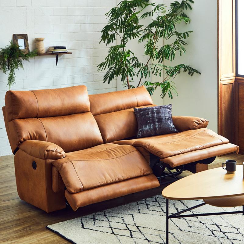 電動リクライニングソファ 2人掛け ワイド 3人掛け 幅186 ファブリック