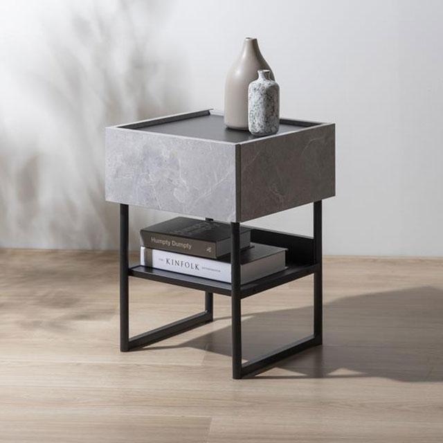 ヴィンテージ　サイドテーブル　大理石天板　引き出し／扉収納付き m*o様 グリーミングワークス スポーツスター用サイドカバー