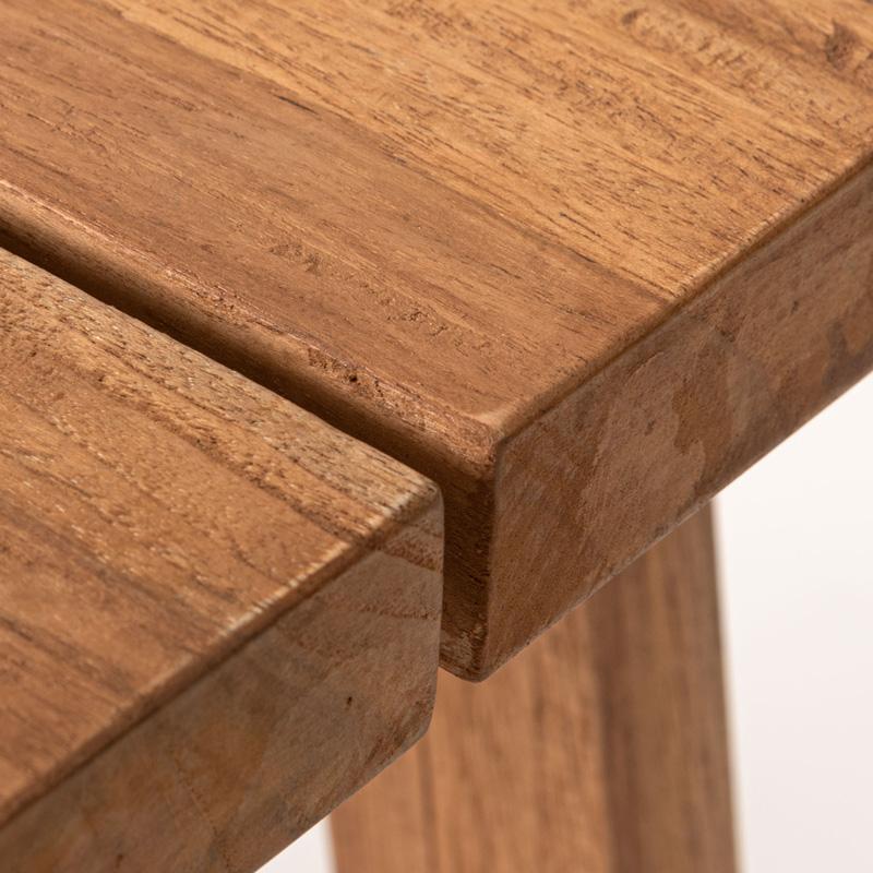 スツール チーク材 無垢材 玄関スツール 四角 ハンドメイド 木 ディ