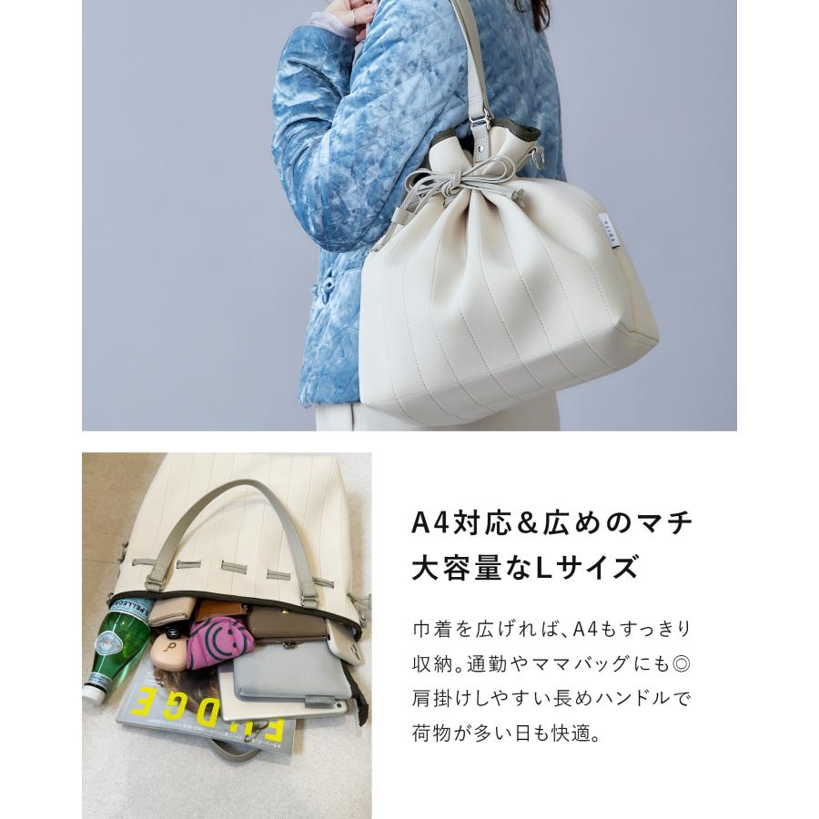 EDITA.（エディータ） 巾着バッグ A4対応 洗える 軽い 大容量 2way