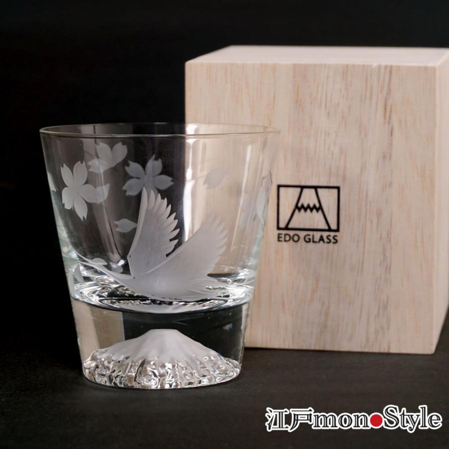 江戸切子 江戸硝子 コラボ 雄飛 桜と鶴 富士山 ロック グラス 還暦 長寿 退職 記念日 プレゼント 贈り物 ギフト 名入れ 木箱へのメッセージ入れ 有料オプション Edokirikoedoglass054 江戸monostyleヤフー店 通販 Yahoo ショッピング
