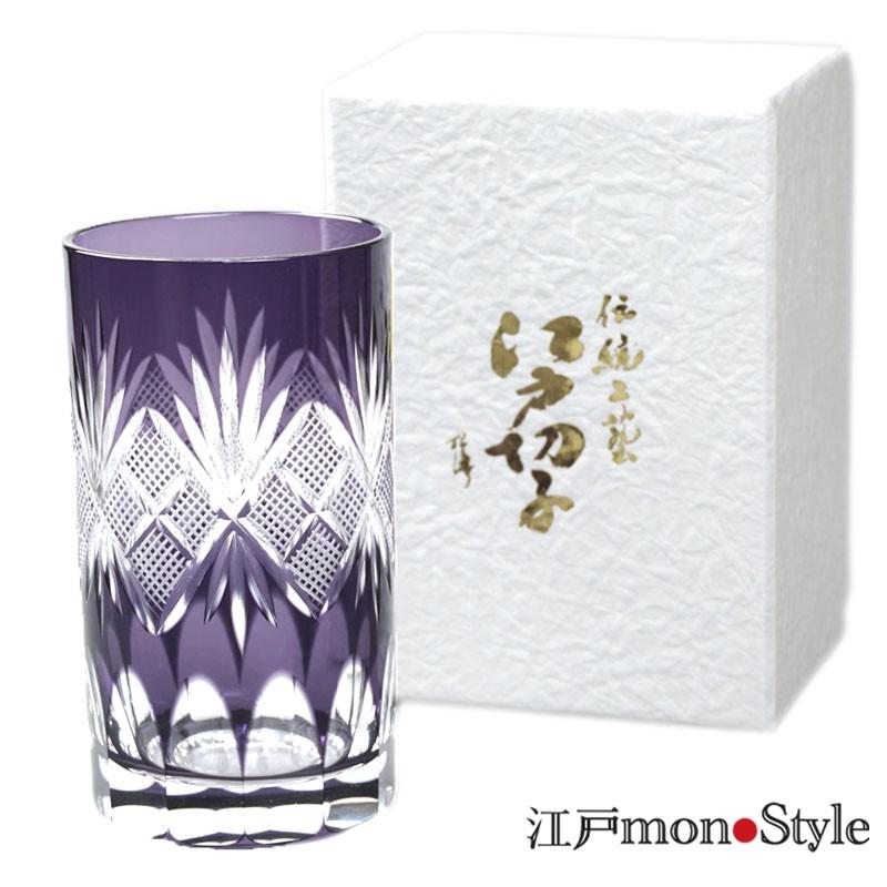 江戸切子 タンブラー 魚子 江戸 紫 : 江戸monoStyleヤフー店 - 通販 