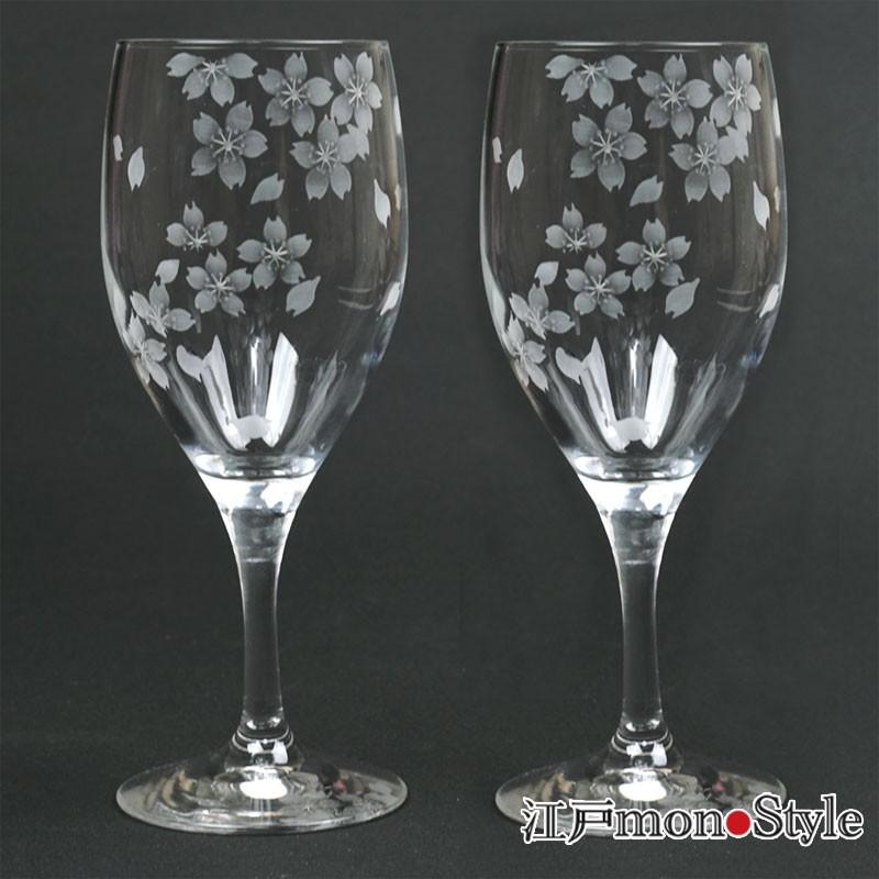 ペア 江戸切子 ワイングラス 花 切子 桜 木箱入り Edomonokiriko072 江戸monostyleヤフー店 通販 Yahoo ショッピング