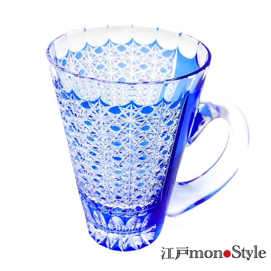 江戸切子 クリスタル ジョッキ ビール グラス フラワー ブーケ 金赤