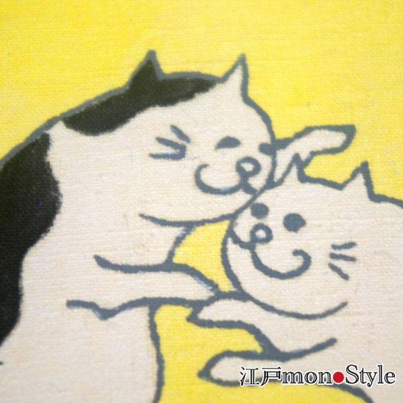 限定1個 染額 手染め 東京 手描 友禅 3匹の猫 : 江戸monoStyleヤフー