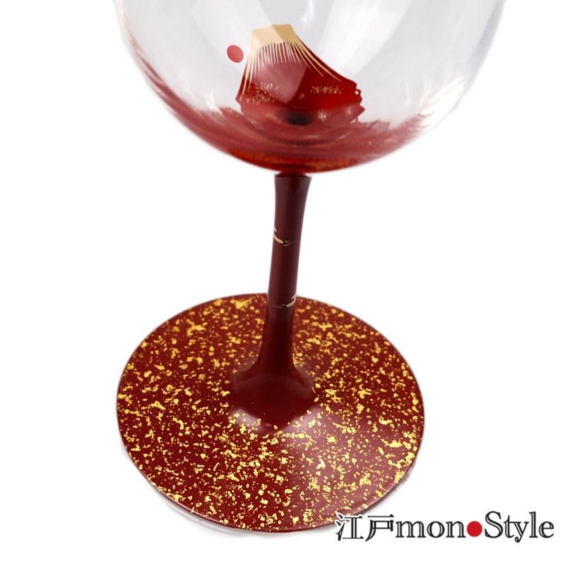 ワイングラス 赤富士 秀衡塗 漆絵 木箱入り : 江戸monoStyle