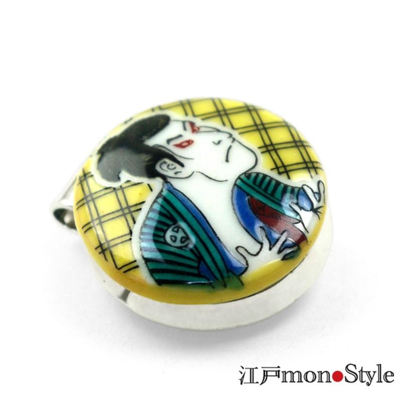 九谷焼 ゴルフマーカー ボールマーカー 写楽 浮世絵 クリップ付 : 江戸