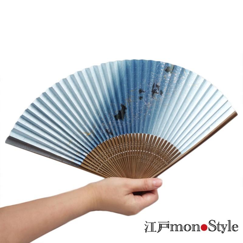 金沢箔 金箔 扇子 天の川 ブルー 青 オシャレ 男性用 女性用 メンズ レディース 和紙 22cm 木箱入り Sensu014 江戸monostyleヤフー店 通販 Yahoo ショッピング
