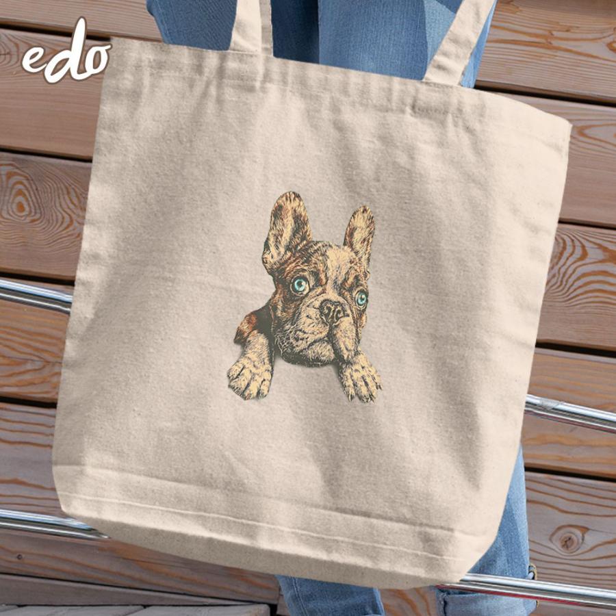 トートバッグ 一点もの 「フレンチブルドック」 キャンバス a4 帆布 縦
