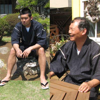 甚平背中に抜染しました しじら織り甚平 鯉の滝上り（黒） : 江戸てん