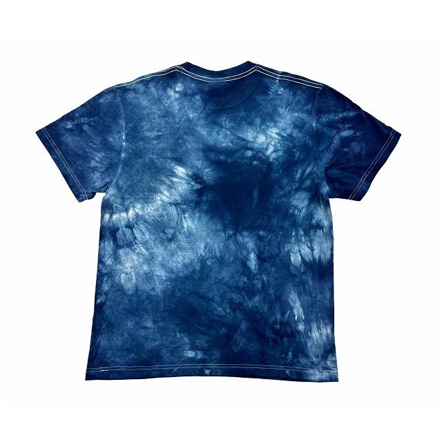 江戸てん]一点もの Tシャツ 5.6オンス 絞り染め タイダイ染め ネイビー 
