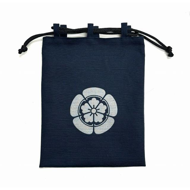 江戸てん]信玄袋 合切袋 家紋 日本製ドビー織り 抜染柄入り 綿100