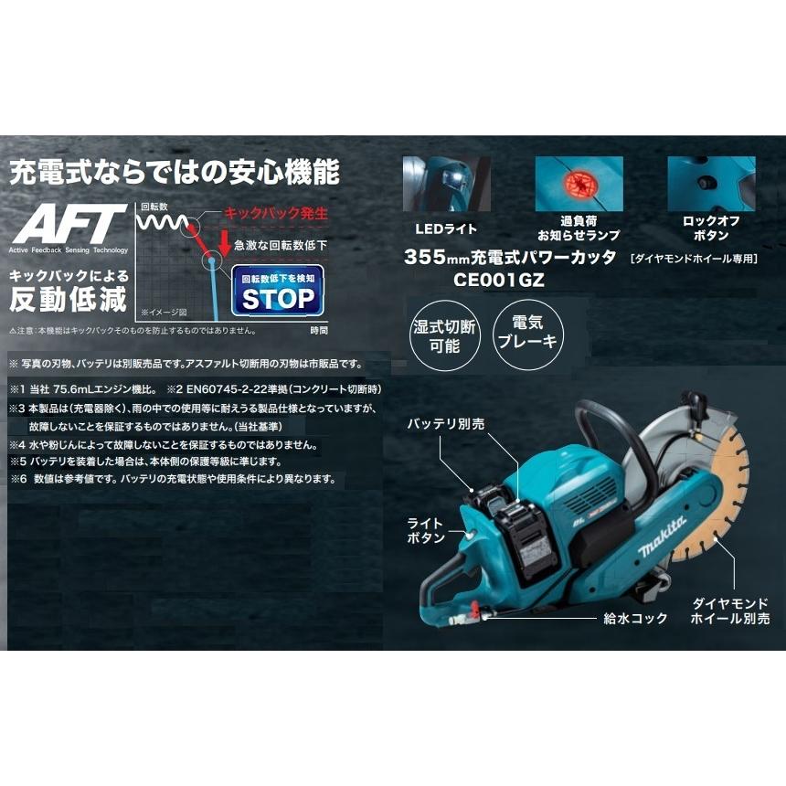 マキタ CE001GZN 40Vmax X2=80Vmax 355mm充電式パワ?カッタ 切断 マキタ CE001GZN 40Vmax X2=80Vmax 355mm充電式パワ?カッタ 切断