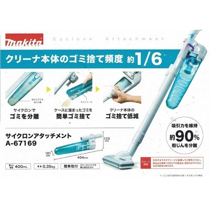 マキタ CL107FDSHW+A-67169 充電式クリ−ナ+サイクロン マキタ CL107FDSHW+A-67169 充電式クリ−ナ+サイクロン