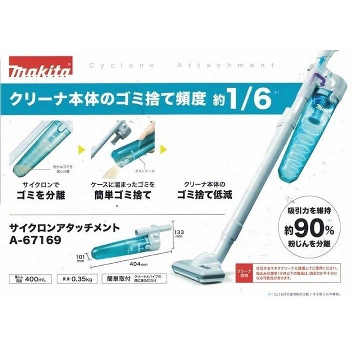 マキタ CL181FDRF+A-67169 18V充電式クリ−ナ−+サイクロン マキタ CL181FDRF+A-67169 18V充電式クリ−ナ−+サイクロン