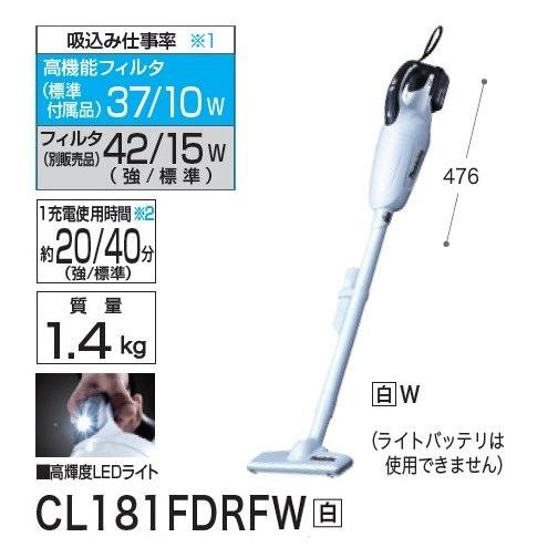 マキタ CL181FDRFW+サイクロンユニット+ソフトバッグ HIGH/LOW マキタ CL181FDRFW+サイクロンユニット+ソフトバッグ HIGH/LOW
