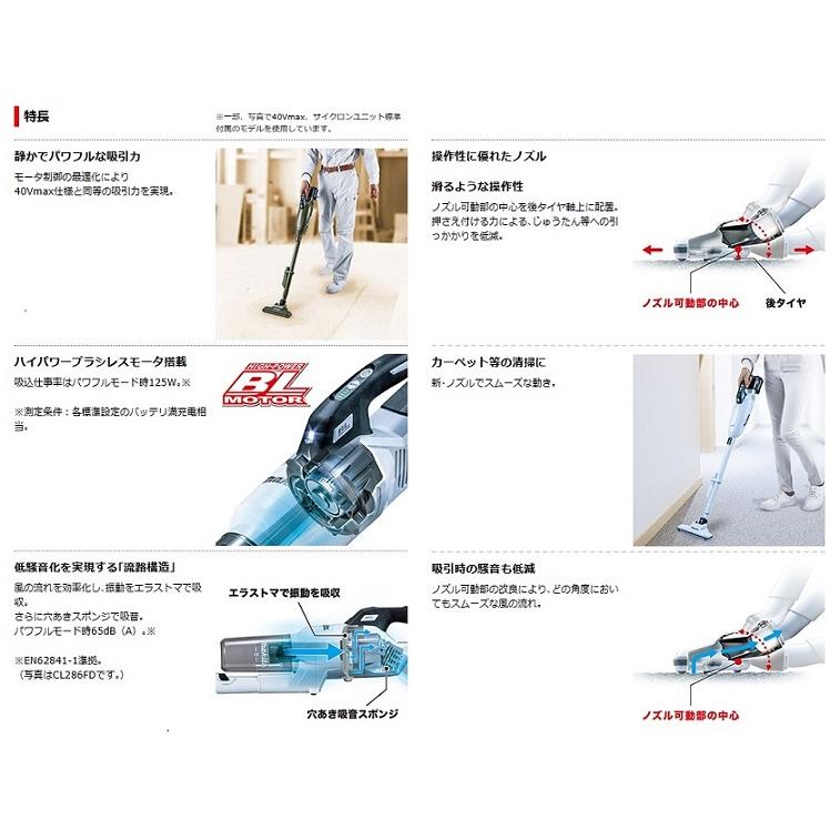 マキタ CL284FDRFW 18V充電式クリ−ナ− カプセル式 ワンタッチ