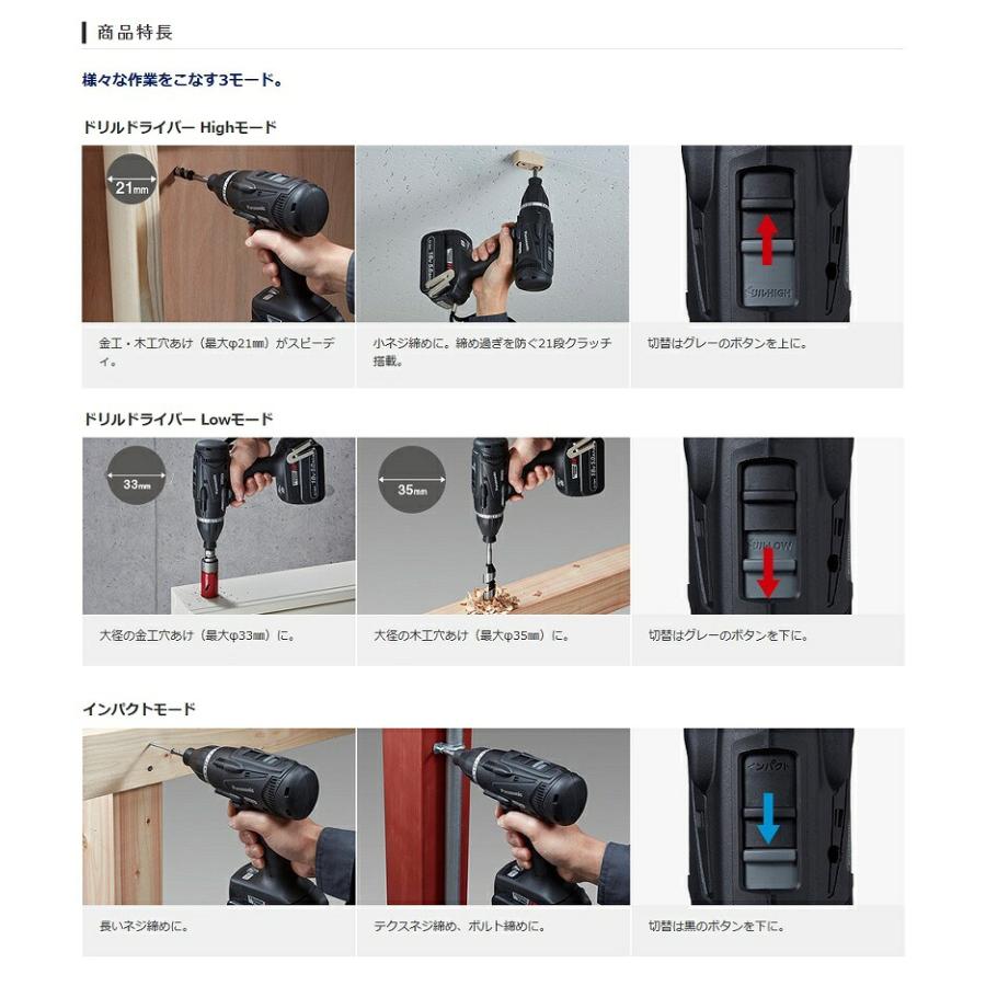 Panasonic（パナソニック） EZ75A9LJ2G-B 18Vマルチインパクトドライバ 
