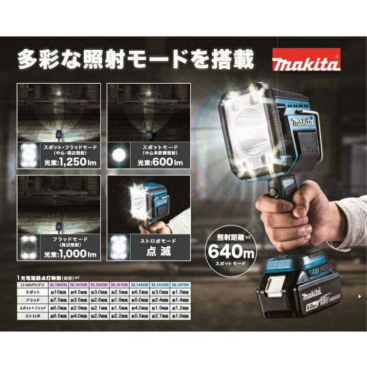 マキタ ML812 14.4V/18V対応 充電式フラッシュライト 照程距離:640m 光束:1250ml LED バッテリ・充電器別売 新品｜edougukann｜03