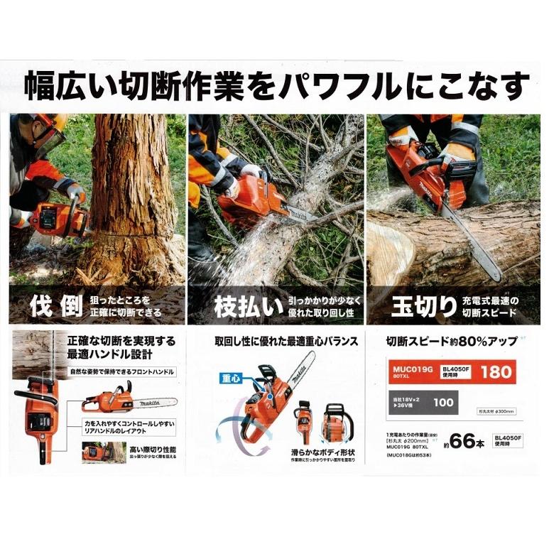 マキタ MUC019GZ4 40Vmax 充電式チェーンソー リアハンドル型 マキタ MUC019GZ4 40Vmax 充電式チェーンソー リアハンドル型