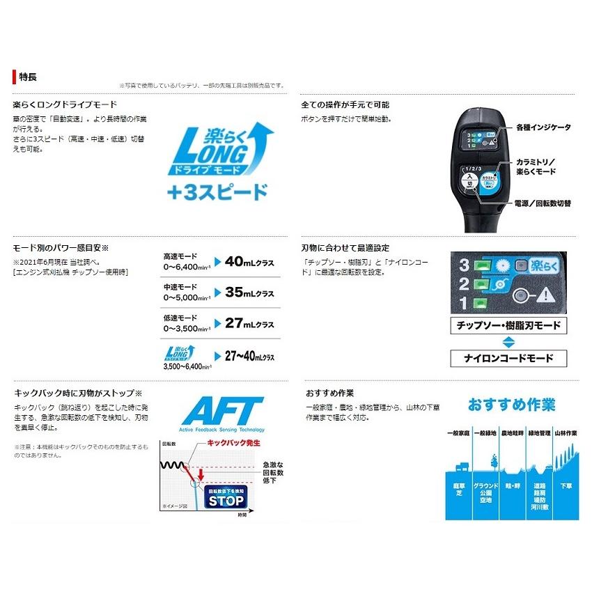 マキタ MUR012GZ+BL4040x2+DC40RB 80Vmax充電式草刈機 255mmチップソ