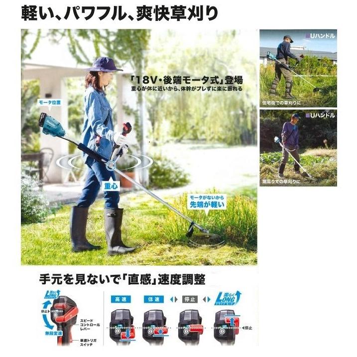 マキタ MUR195SDWF 18V 充電式草刈機 Uハンドル仕様 23mmlエンジンと 