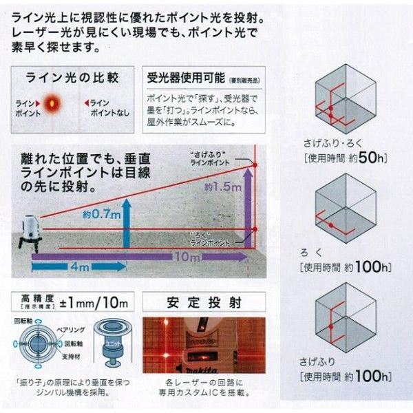 マキタ SK13P レーザー墨出し器 赤色レ−ザ− 縦ライン+横ライン ラインポイント 新品｜edougukann｜03