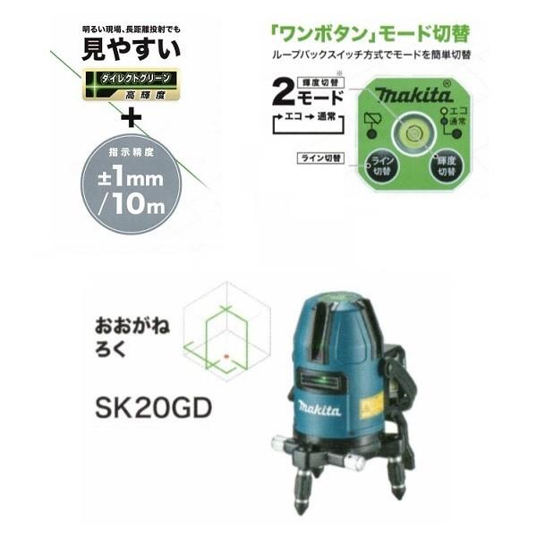 マキタ SK20GD 10.8V充電式 ダイレクトグリーンレーザー墨出し器