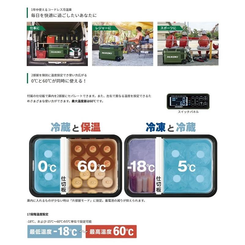 日立（HITACHI） HiKOKI UL18DBA(WMBZ) コ−ドレス冷温庫 庫内容量:25L 