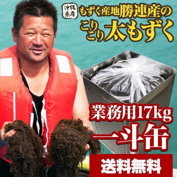 もずく 一斗缶 17Kg入り業務用【塩もずく】沖縄 勝連産!!低カロリー健康ダイエット ギフトにも最適 お試し 沖縄産 モズク お土産 沖縄土産｜もずく一斗缶｜（Yahoo!・沖縄お土産通販かまどおばぁの店）