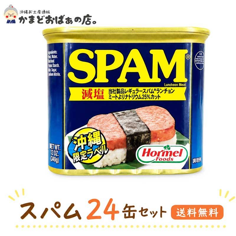 スパム24缶　沖縄限定 減塩SPAM 340g 賞味期限2028.2.18 スパム 減塩】 送料無料 SPAM 24缶 沖縄 お土産 グルメ 定番 ポーク