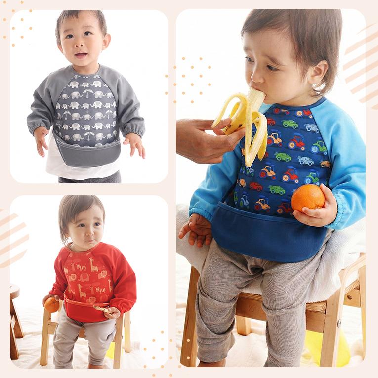 ウルトラビブ ラグランスリーブ付き Bibetta ビベッタ 1歳 2歳 誕生日 プレゼント エプロン 携帯用くるくるエプロン ポケット付き コンパクト お食事用 前掛け |  | 12