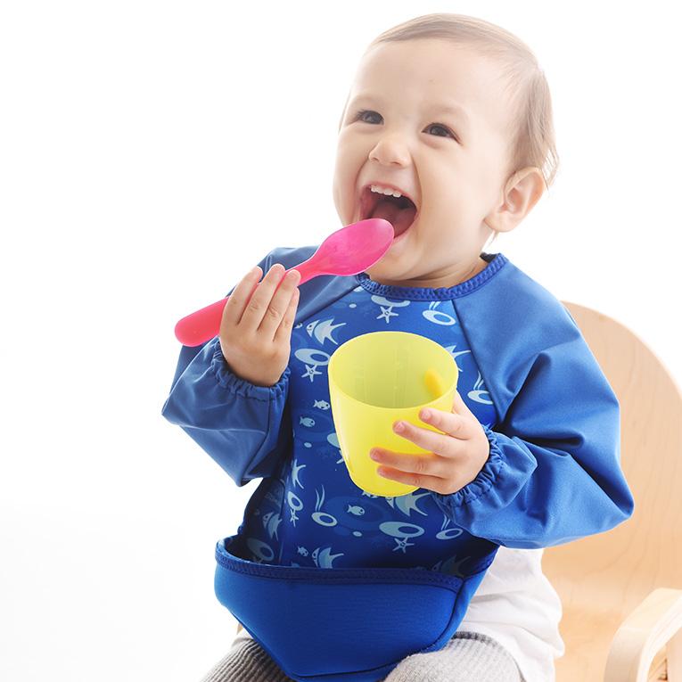 ウルトラビブ ラグランスリーブ付き Bibetta ビベッタ 1歳 2歳 誕生日 プレゼント エプロン 携帯用くるくるエプロン ポケット付き コンパクト お食事用 前掛け |  | 13