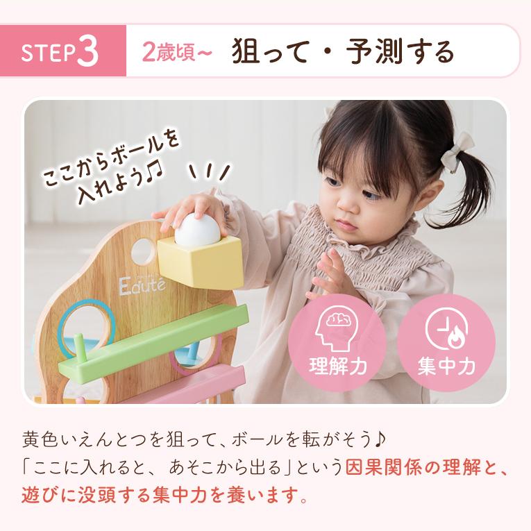 【美品】Edute　ツリースロープ　木製ボール落とし　スロープトイ エデュテ（Edute） 知育玩具 木のおもちゃ TREEスロープ スロープトイ