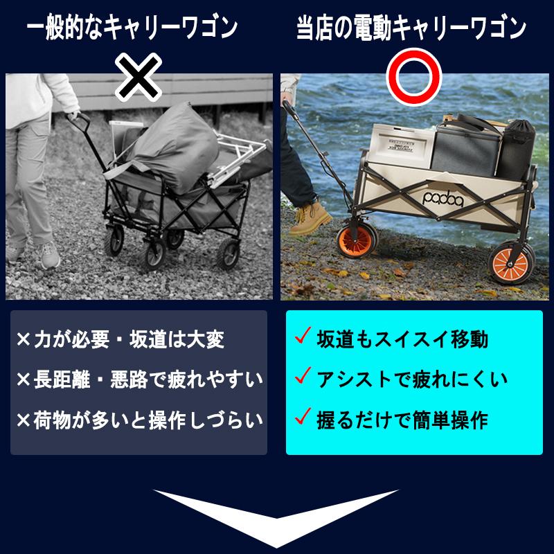 電動キャリーワゴン アウトドアワゴン 電動アシスト 折りたたみ式 大 