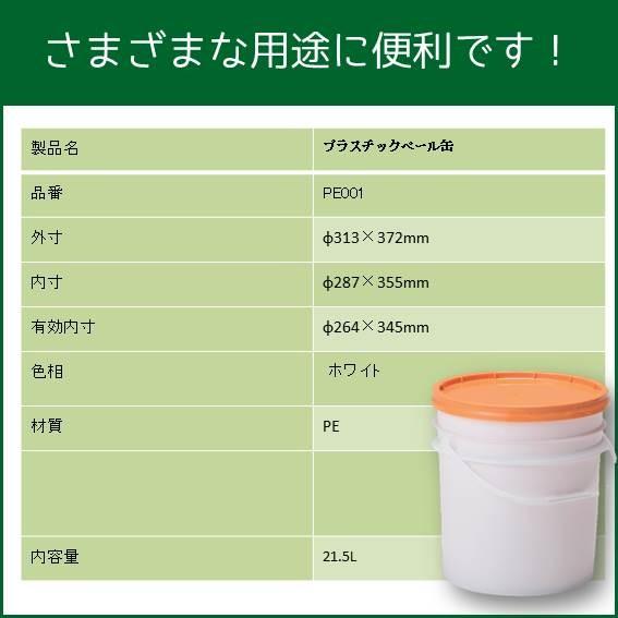 便利な ペール缶 バケツ プラスチック製 21.5リットル フタ付き 中身