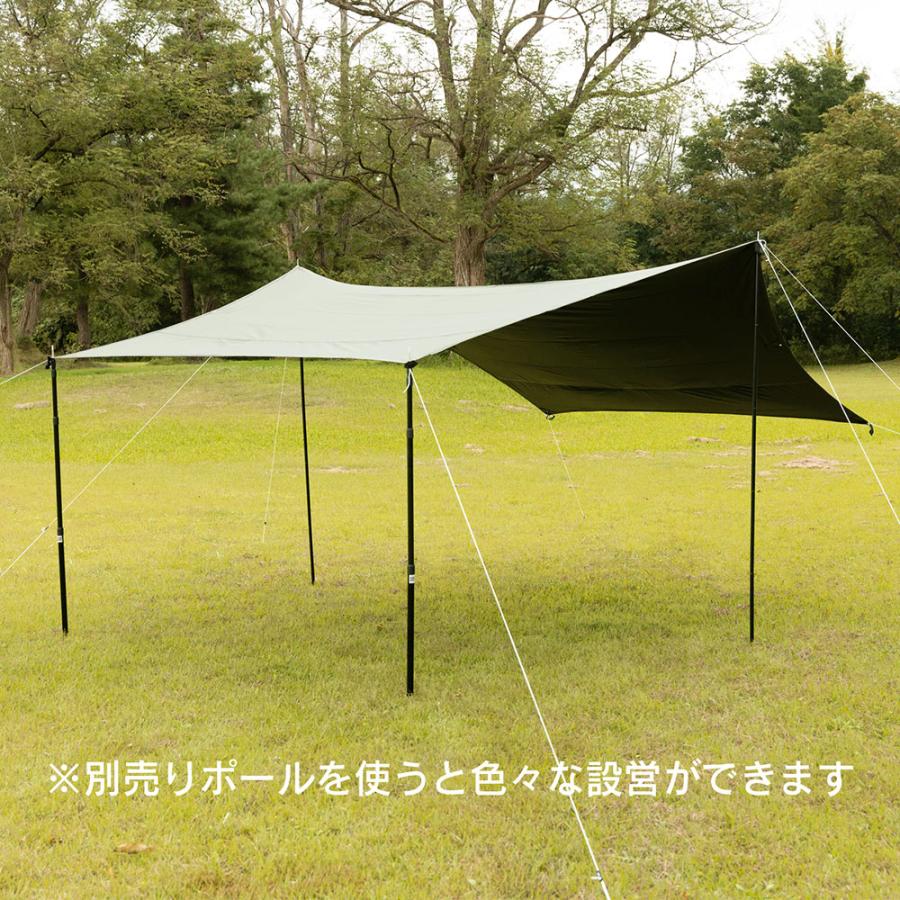 タープMINI HEXAGON TARP ブラックコーティング BUNDOK（バンドック） ミニヘキサゴンタープ ブラックコーティング