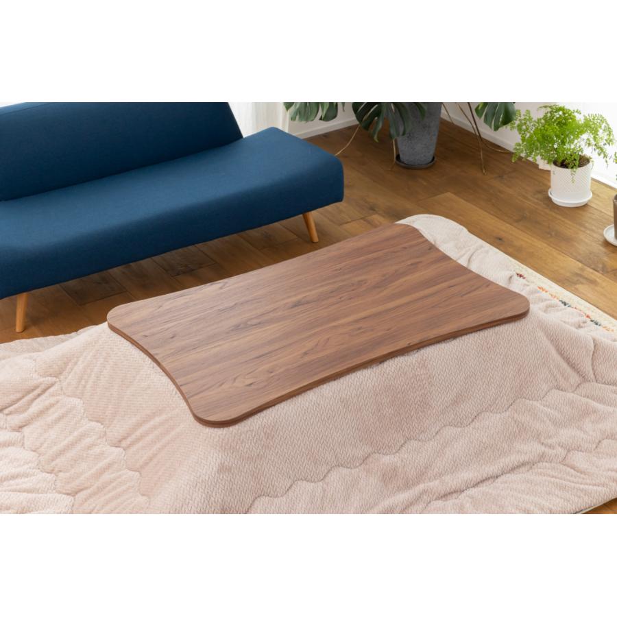 曲線型こたつ EK-KKC110A EK-KK110F こたつテーブルのみ 単品 こたつ 炬燵 曲線 石英管 フラット ヒーター 角丸 丸い 木目 ブラウン 茶色 おしゃれ シンプル |  | 03