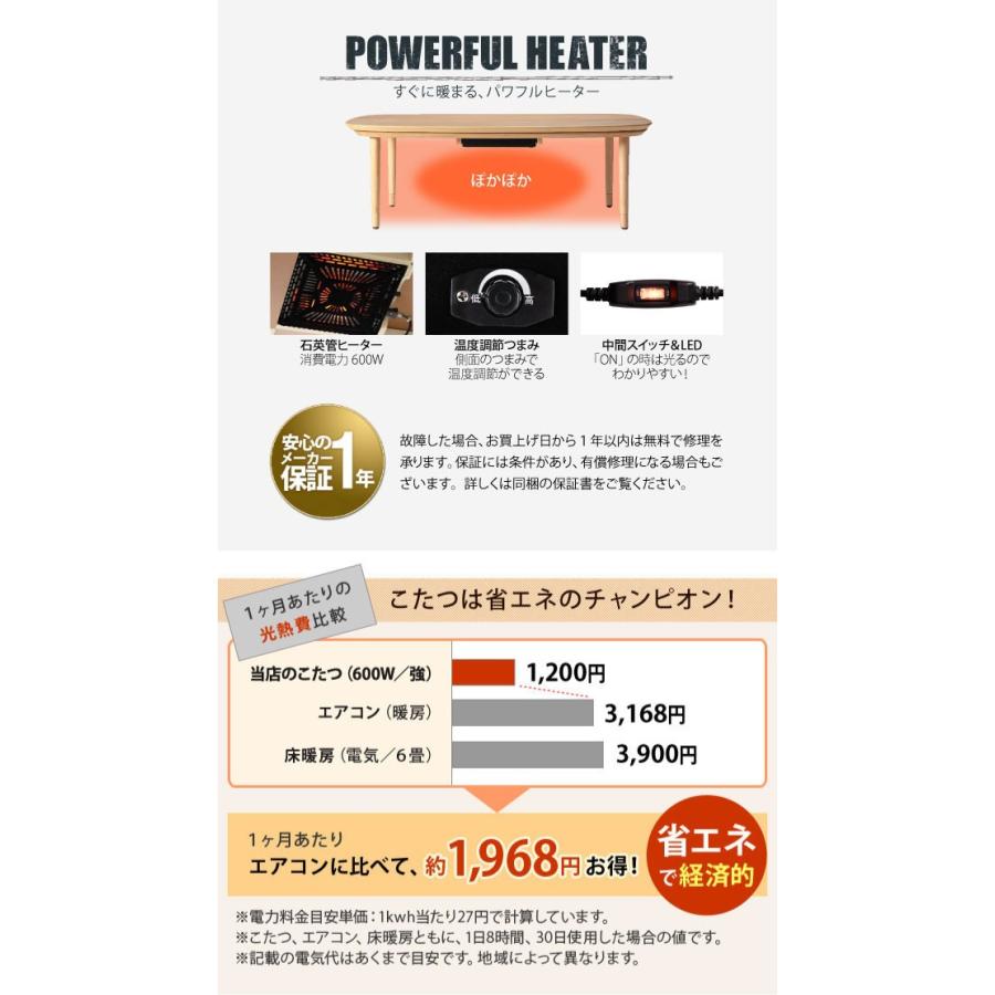 幅120cm こたつテーブル テーブル ローテーブル こたつ 美しい カワイイ 北欧 丸い優しい おしゃれの画像