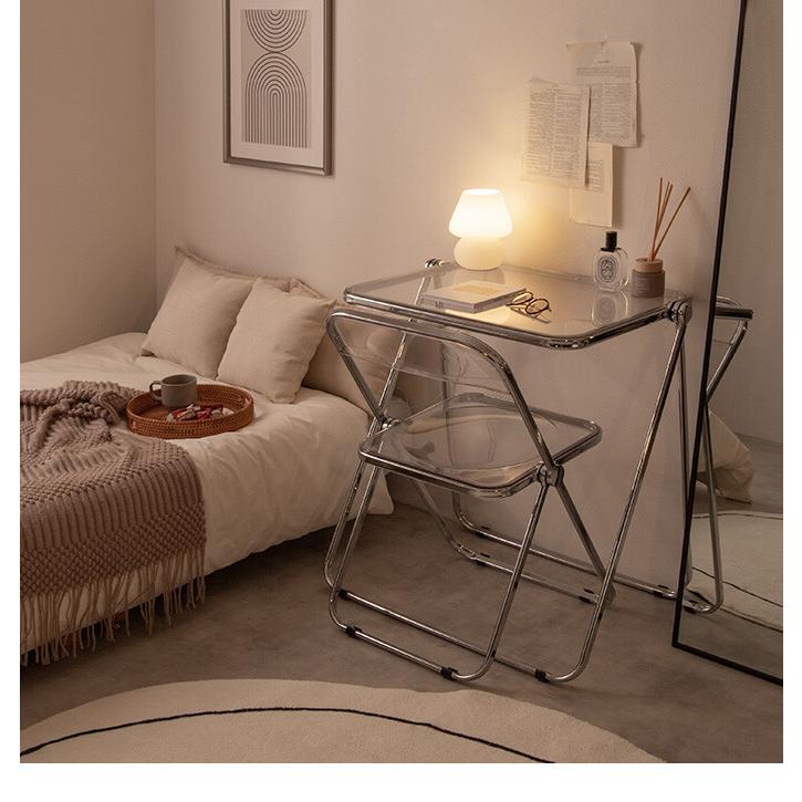 値下げしました！6JOHAN / コンパクトクリアデスク コンパクトクリアデスク 透明感ある省スペースおしゃれデスク