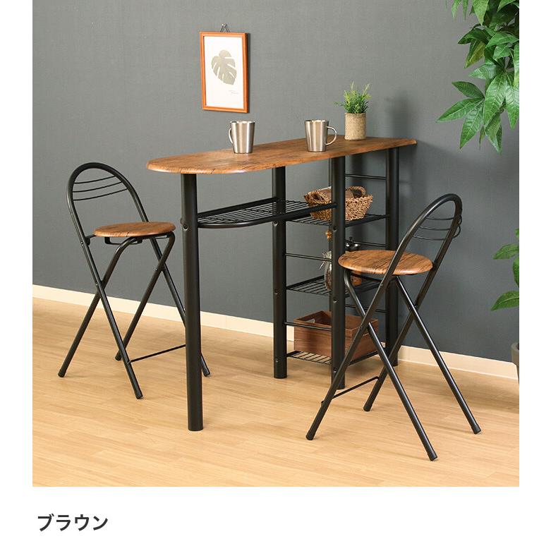 ダイニングセット バーテーブル キッチンカウンター 折りたたみ椅子